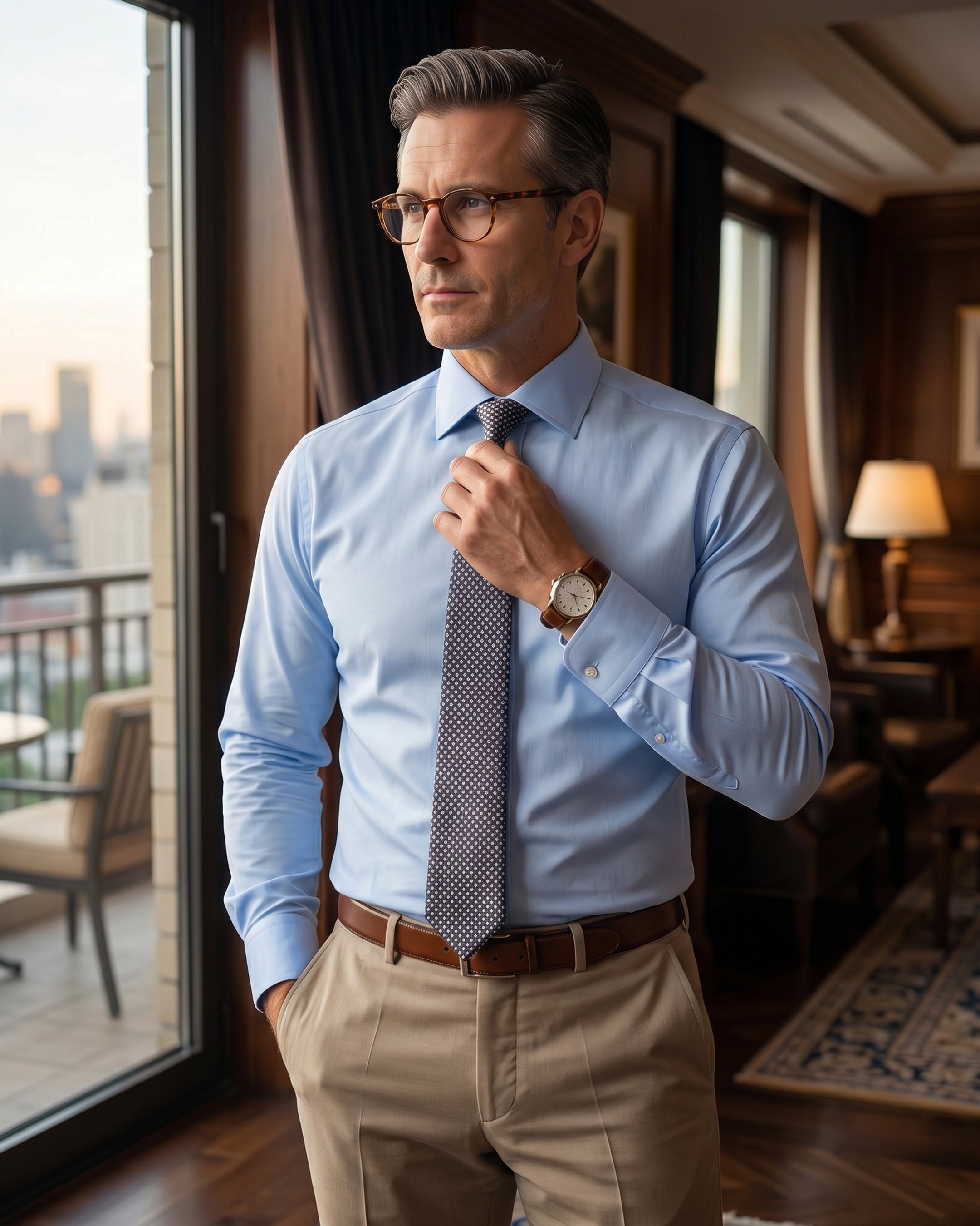 Sky Blue Formal Shirt For Men
