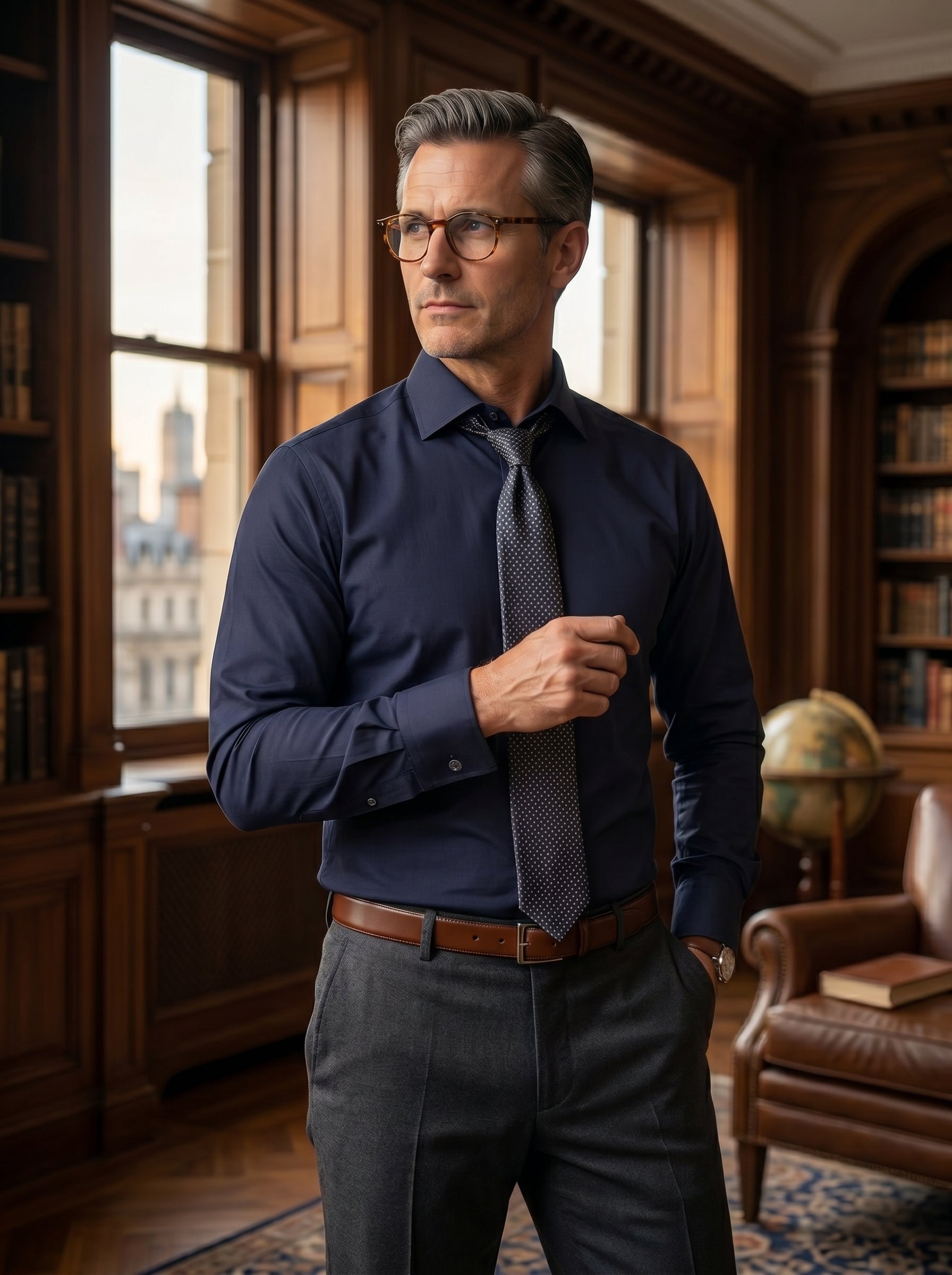 Navy Blue Formal Shirt For Men