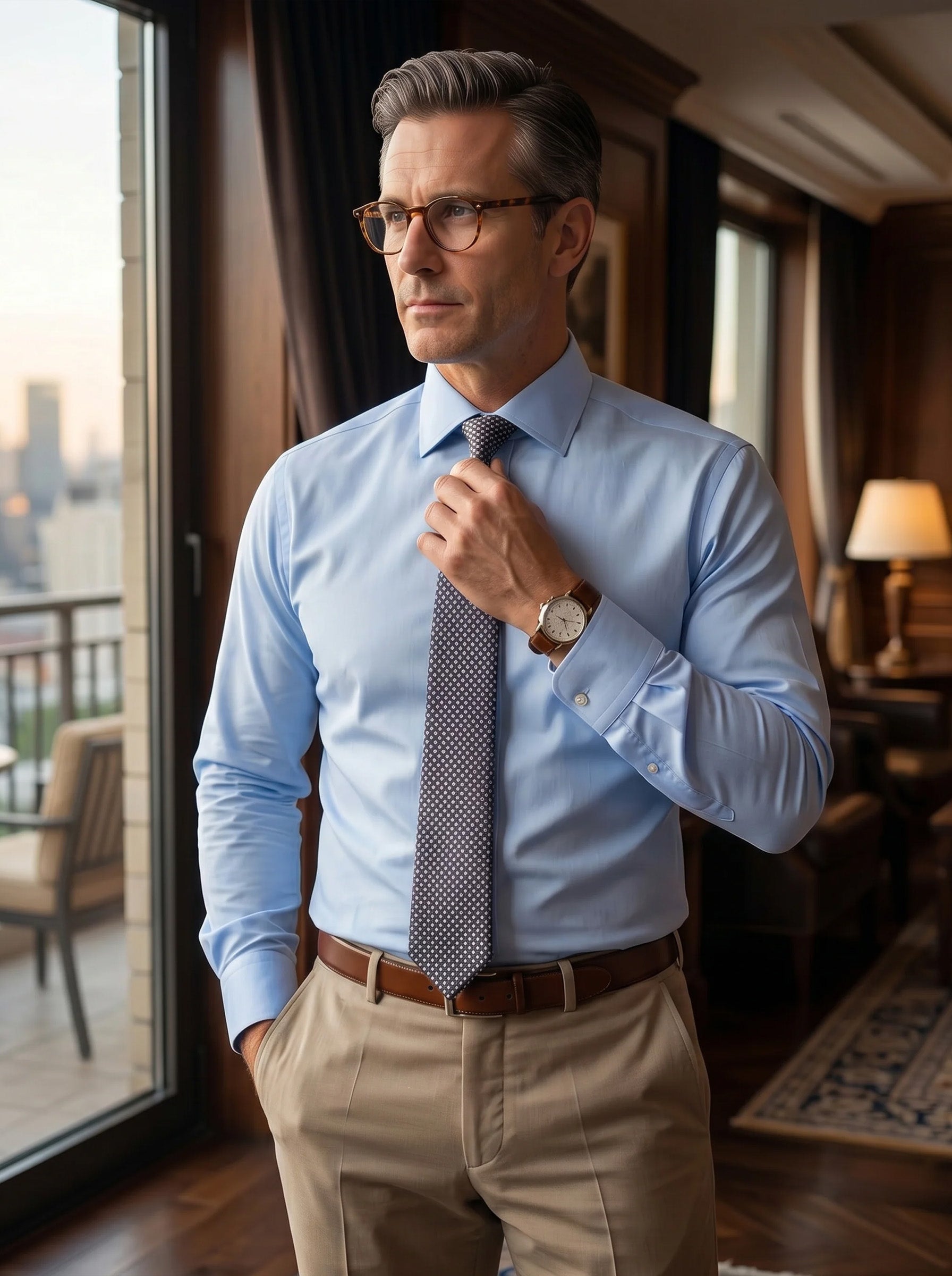 Sky Blue Formal Shirt For Men